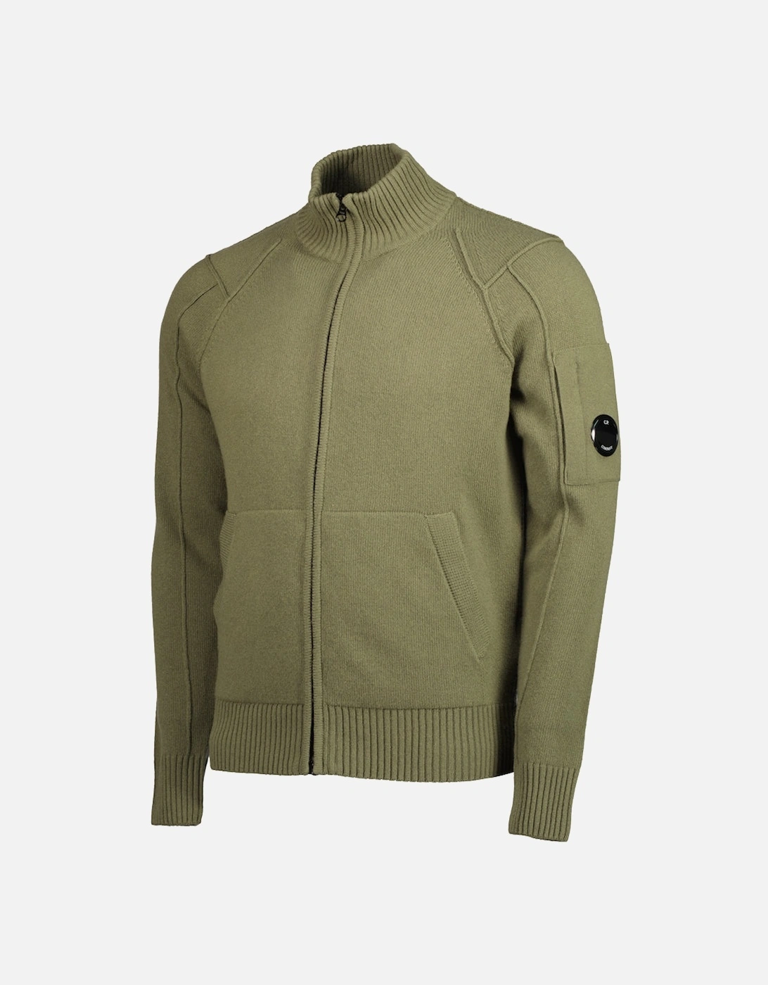 Knitted Zip-Up Lens Cardigan