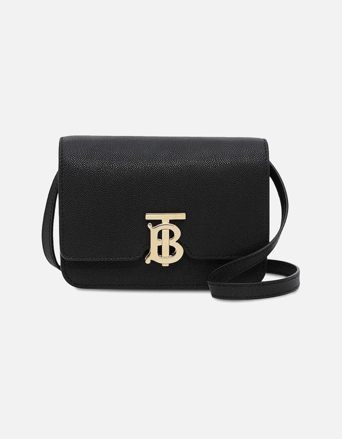Burberry Women's Mini TB Grainy Leather Shoulder Bag - Black - Size: UNI