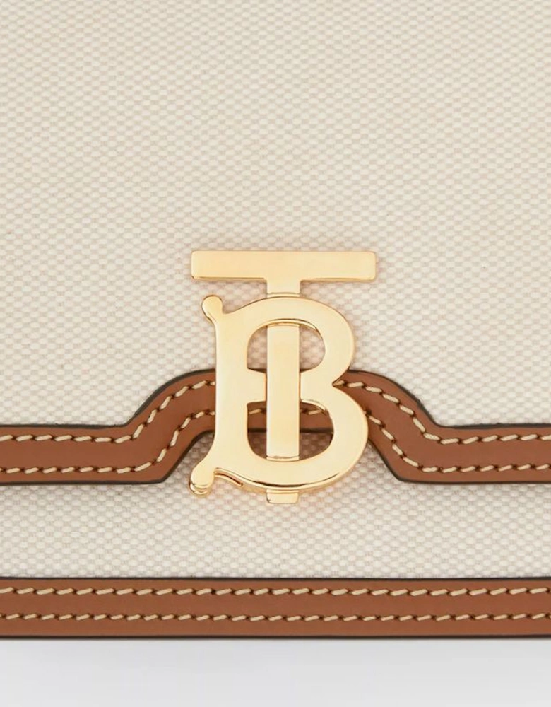 Mini TB Canvas & Leather Shoulder Bag