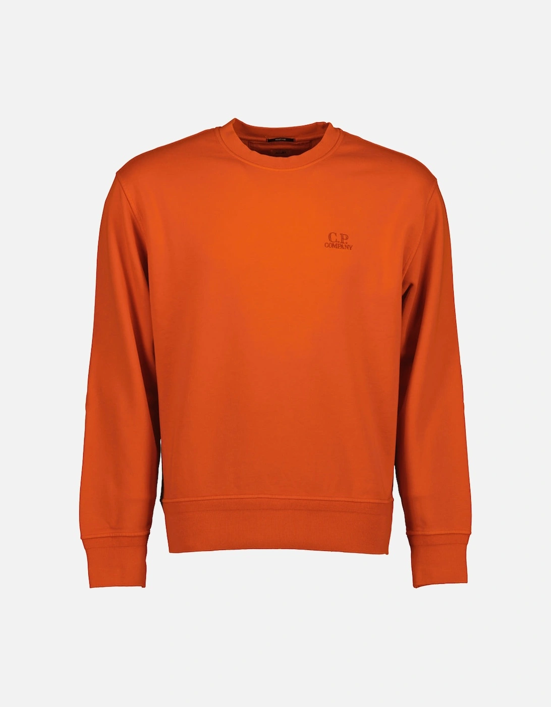 Cp Company Men's Orange Diagonal Fleece Resist Dyed Logo Sweat - Size: 34