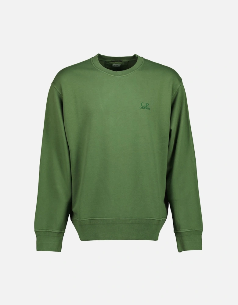 Diagonal Fleece Resist Dyed Logo Sweat