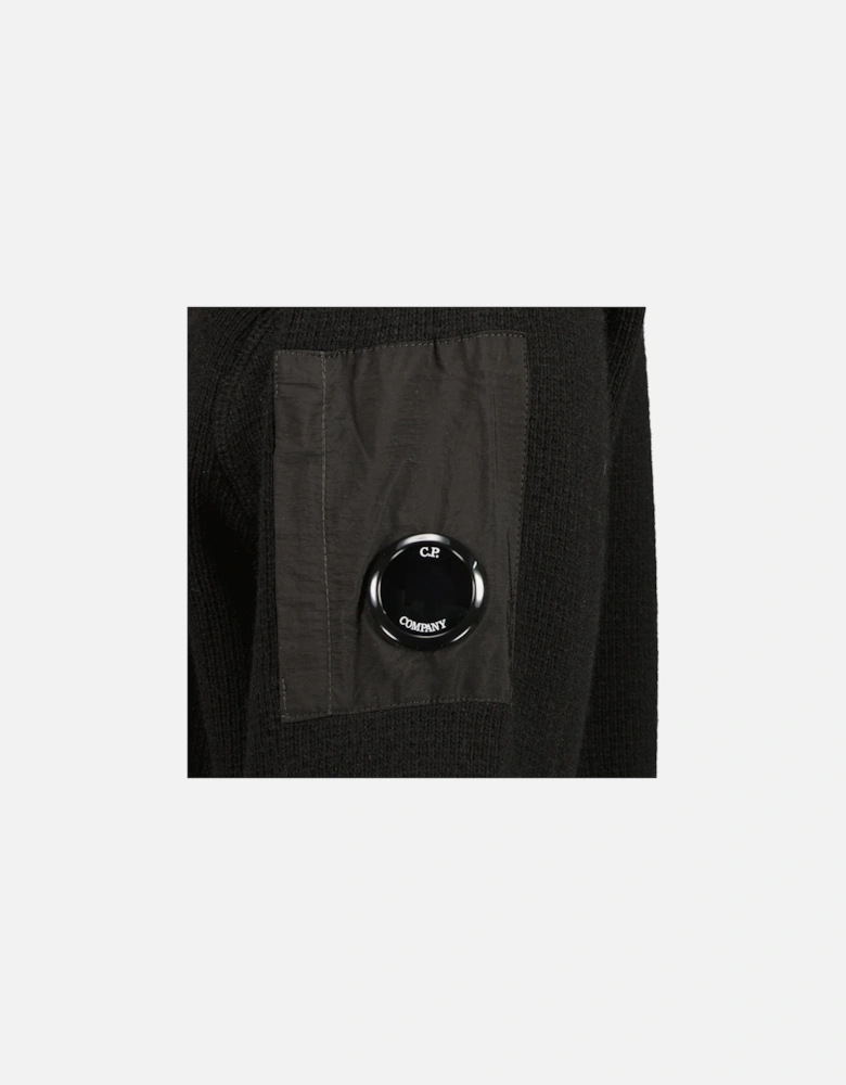 Lambswool Mixed Quarter Zip Hooded Lens Knit