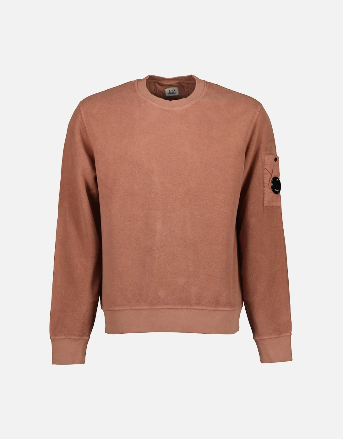 Cp Company Men's Brown Brushed Fleece Lens Sweat - Size: 44