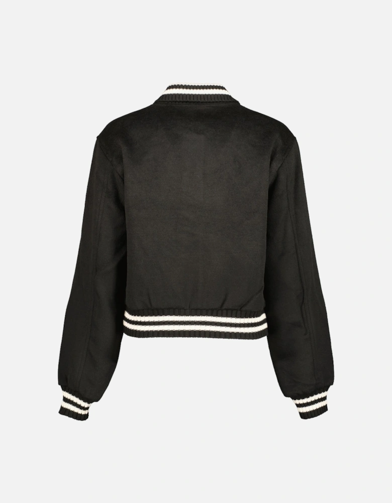Ladies Cropped Wool Varsity Jacket