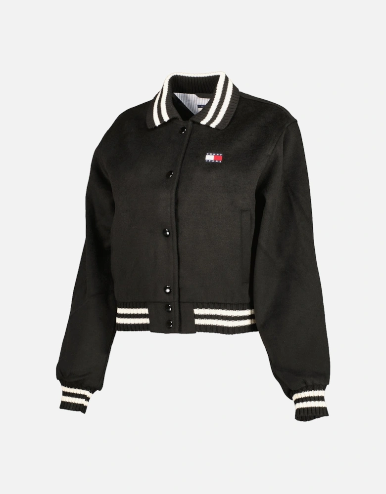 Ladies Cropped Wool Varsity Jacket