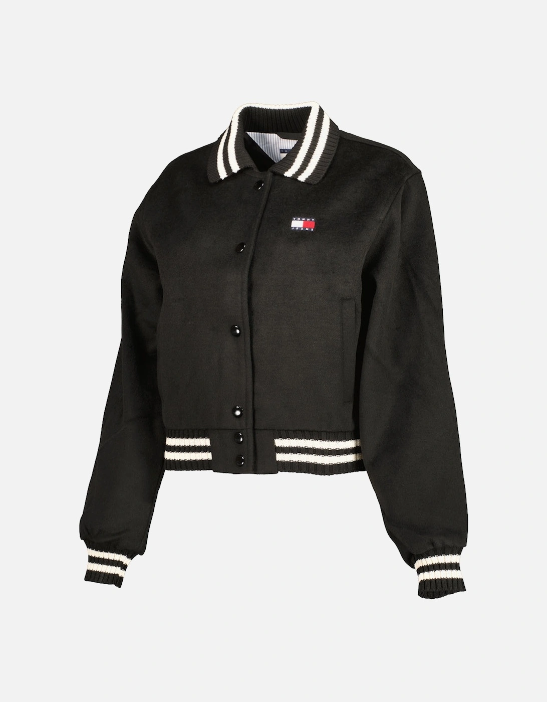 Ladies Cropped Wool Varsity Jacket