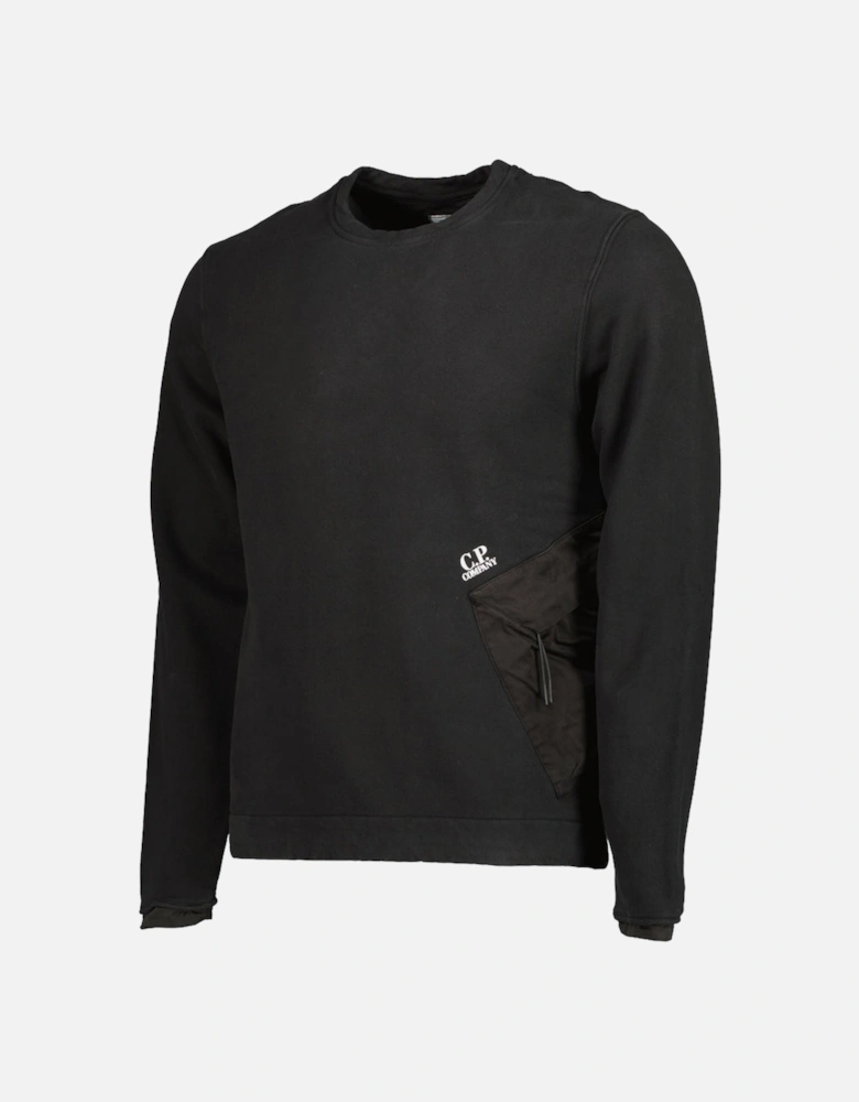 Diagonal Fleece Pocket Sweatshirt