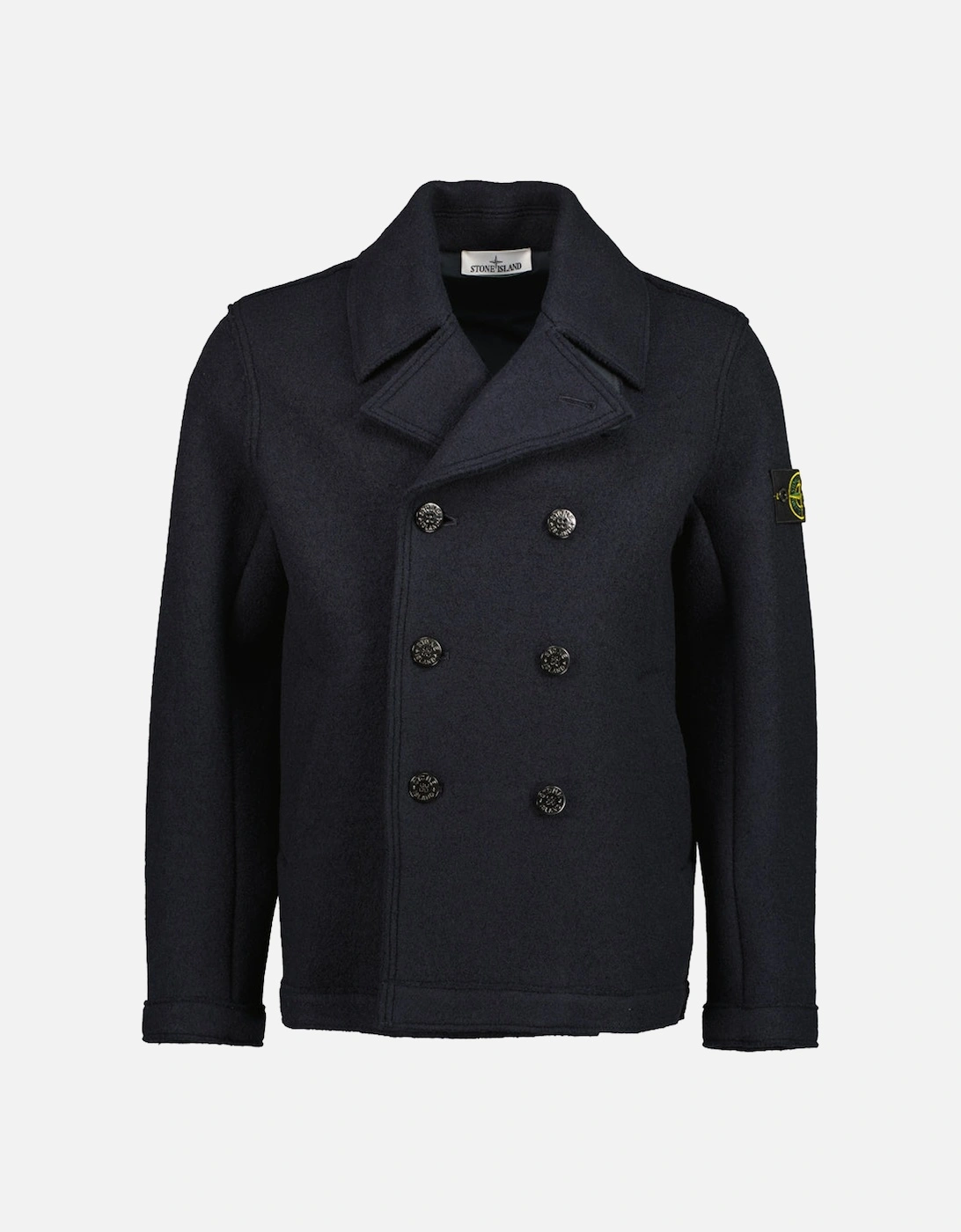 Stone Island Men's Navy Felted Rws Wool Pea Coat - Size: 40/Regular