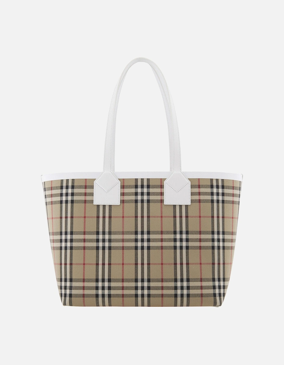 Check Cotton Canvas Medium London Tote