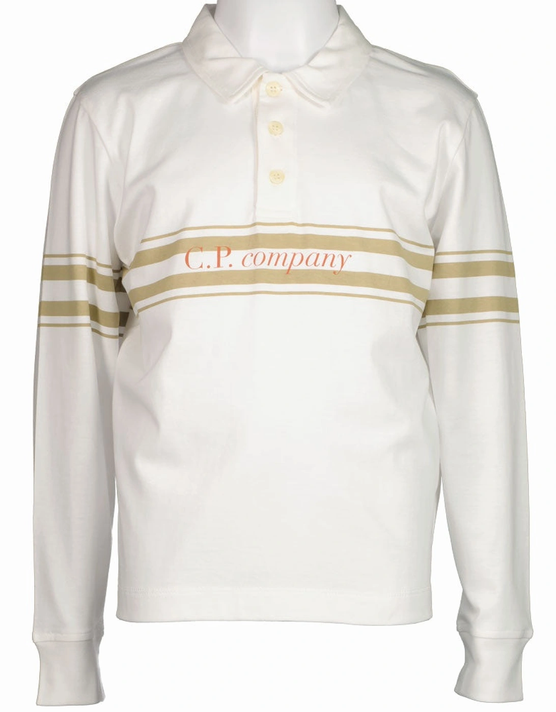 C.P. Junior Long Sleeve Stripe Logo Polo, 3 of 2