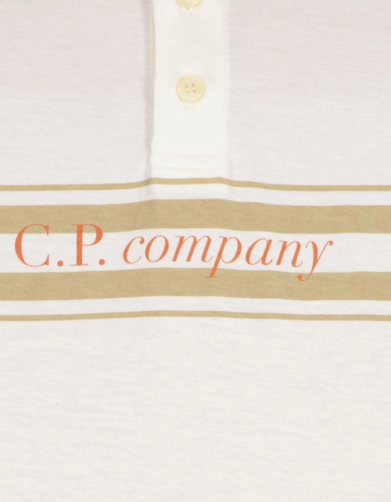 C.P. Junior Long Sleeve Stripe Logo Polo