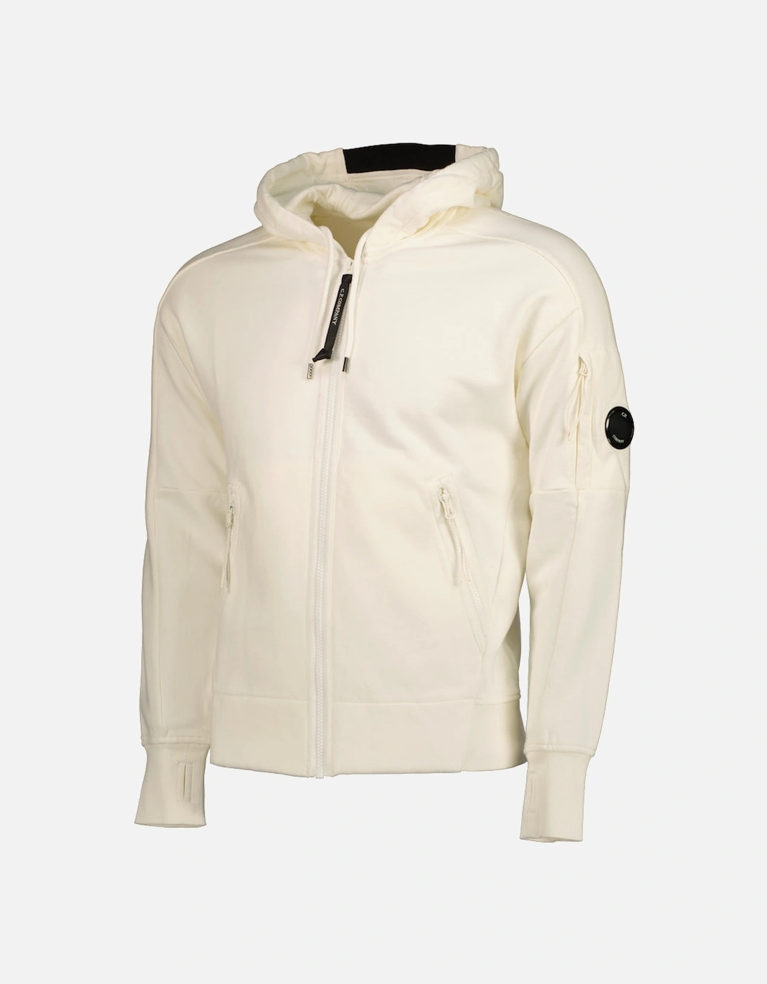 Diagonal Raised Fleece Lens Zip Hoodie