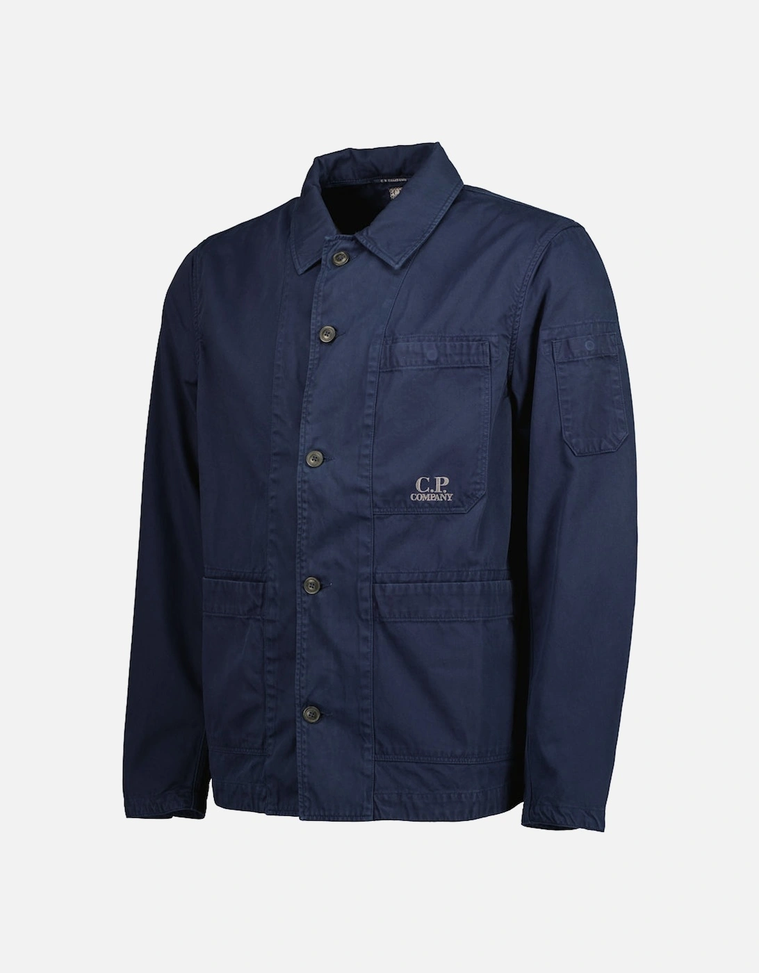 Military Twill Embroidered Logo Overshirt