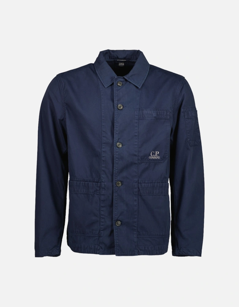 Military Twill Embroidered Logo Overshirt
