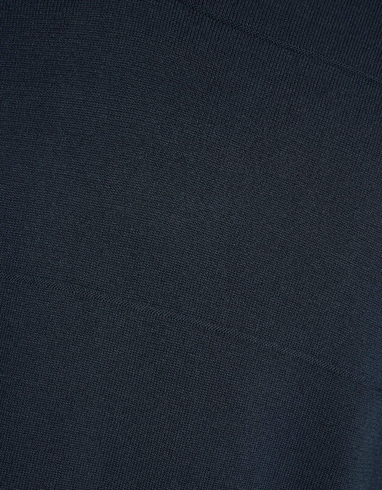 Open Collar Fine Knitted Polo Shirt