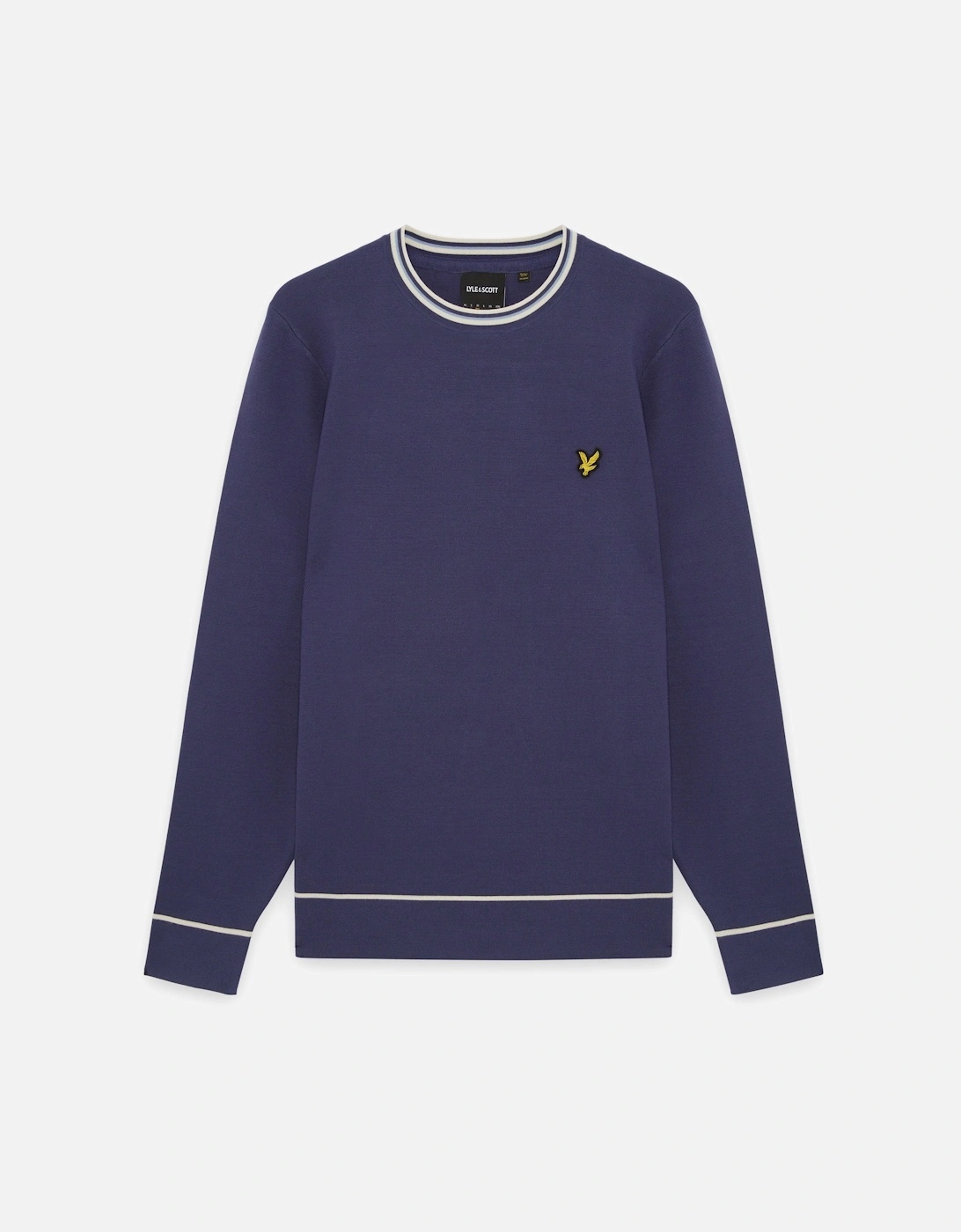 Tipped Knitted Crew Neck Jumper