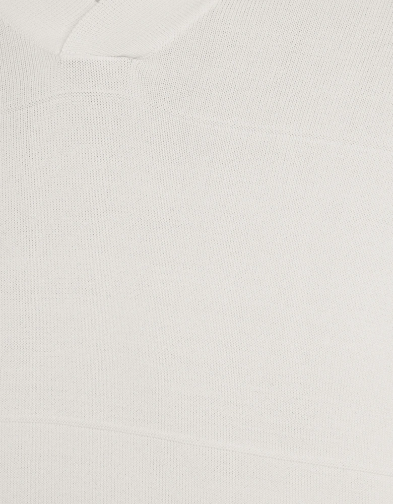 Open Collar Fine Knitted Polo Shirt