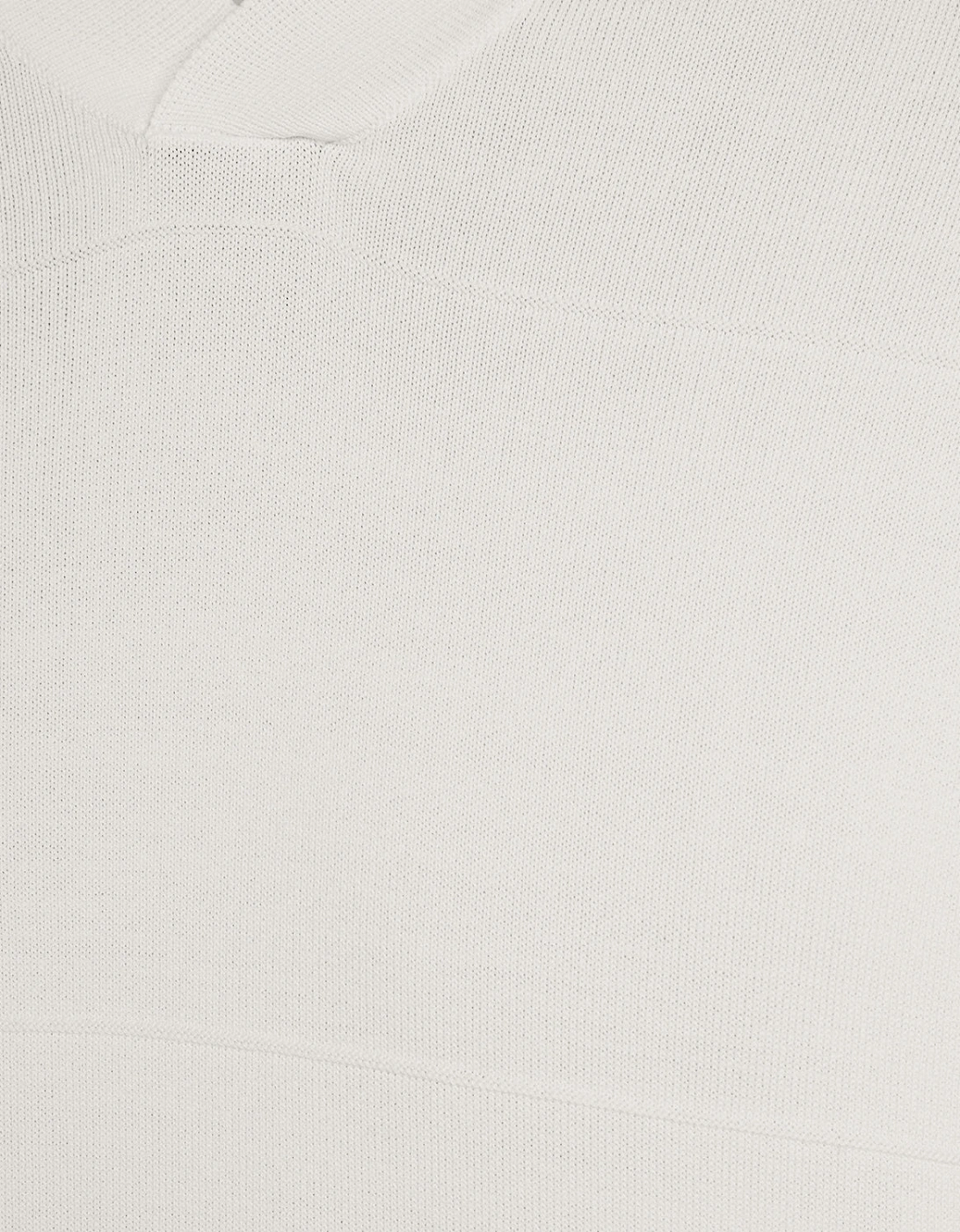 Open Collar Fine Knitted Polo Shirt