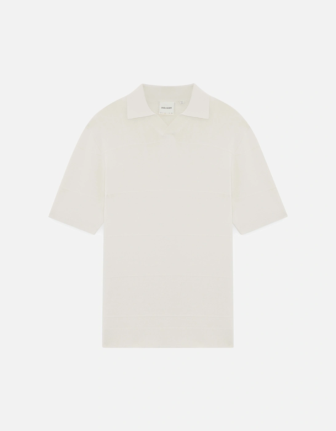 Open Collar Fine Knitted Polo Shirt