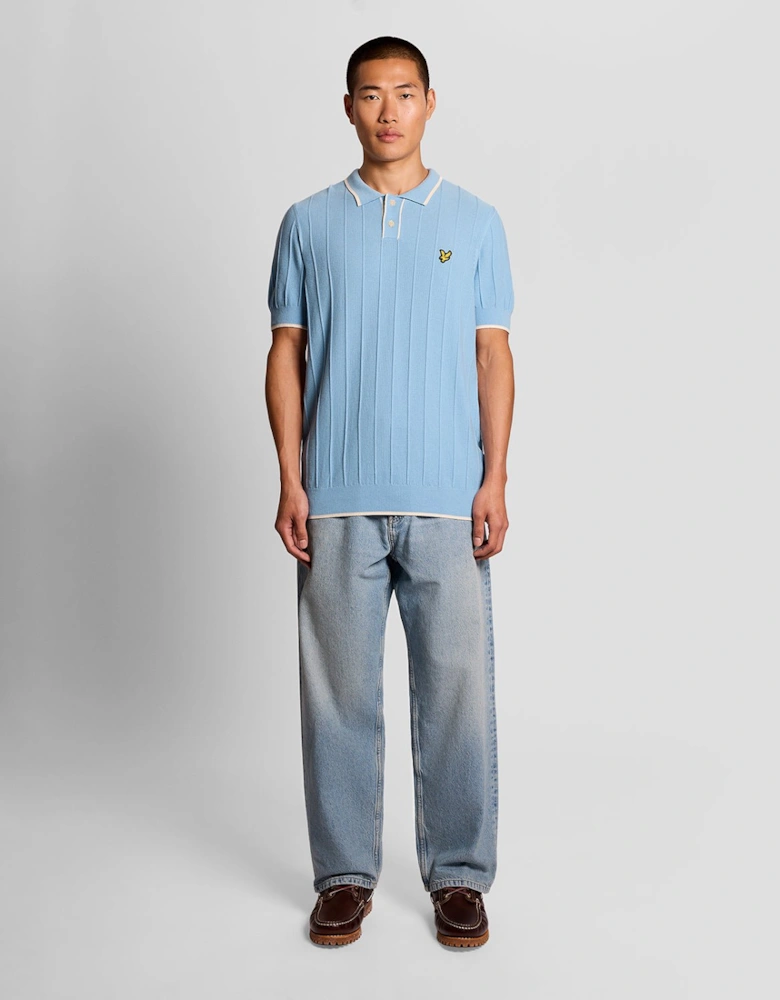 Tipped Pique Knitted Polo Shirt