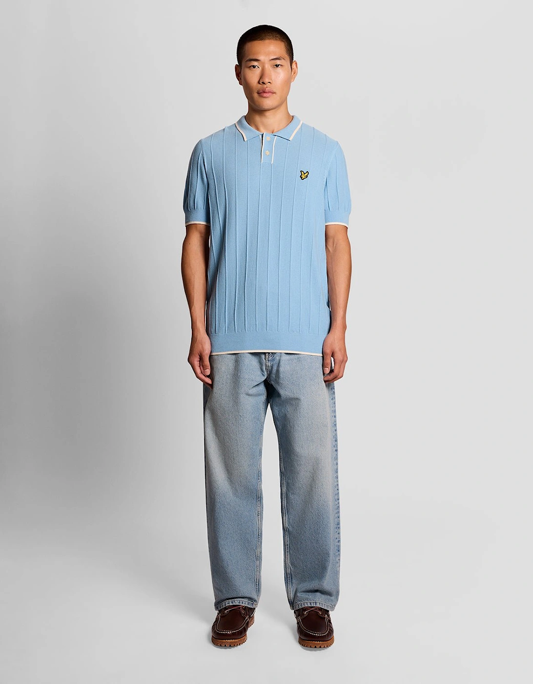 Tipped Pique Knitted Polo Shirt