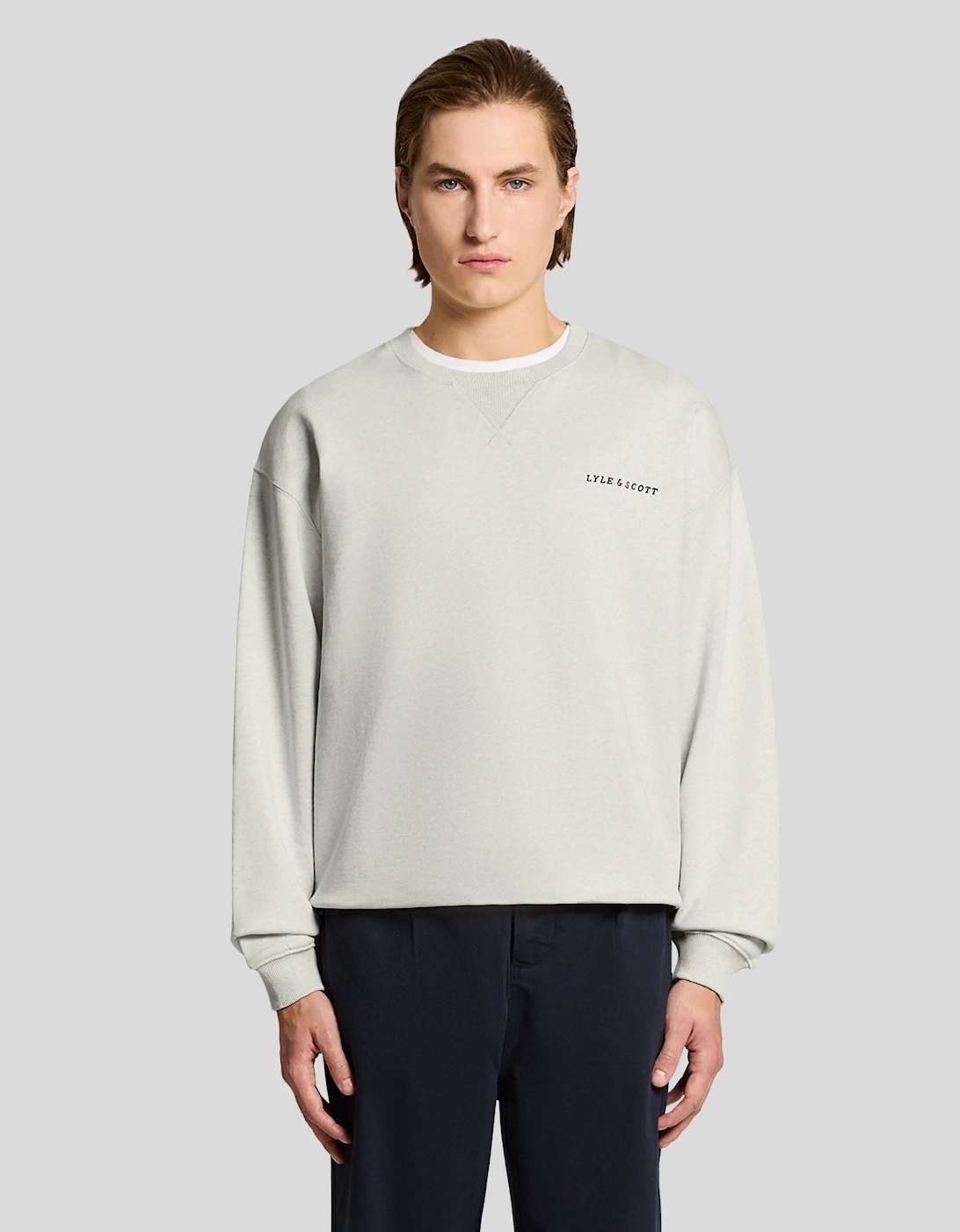 Lyle And Scott Men's Grey Heavyweight Script Sweatshirt  36 S