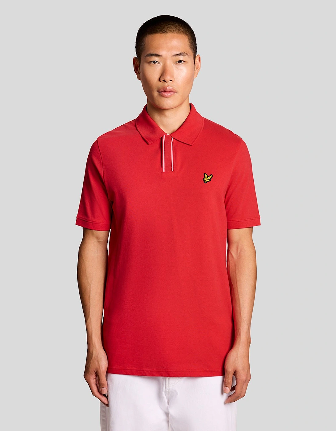 Lyle And Scott Men's Red Placket Tipped Polo Shirt  34 Xs