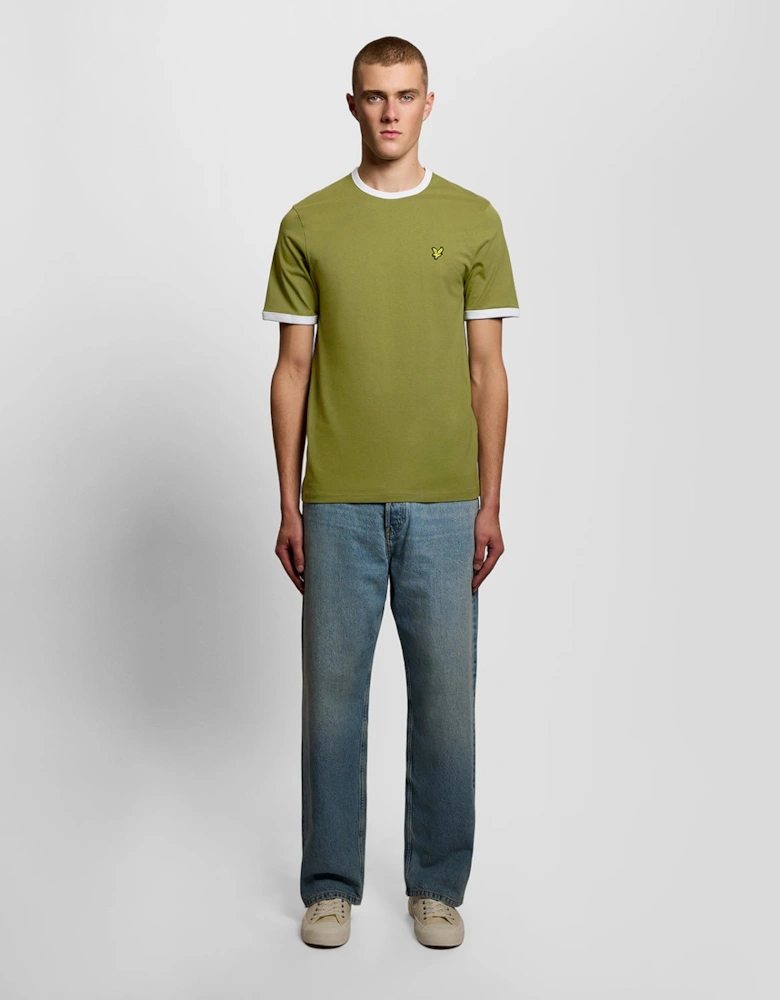 Ringer Cotton Crew Neck T-Shirt