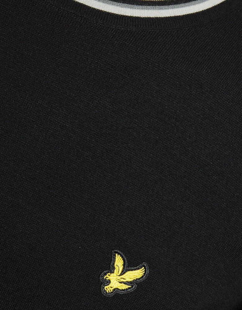 Tipped Knitted Crew Neck Jumper