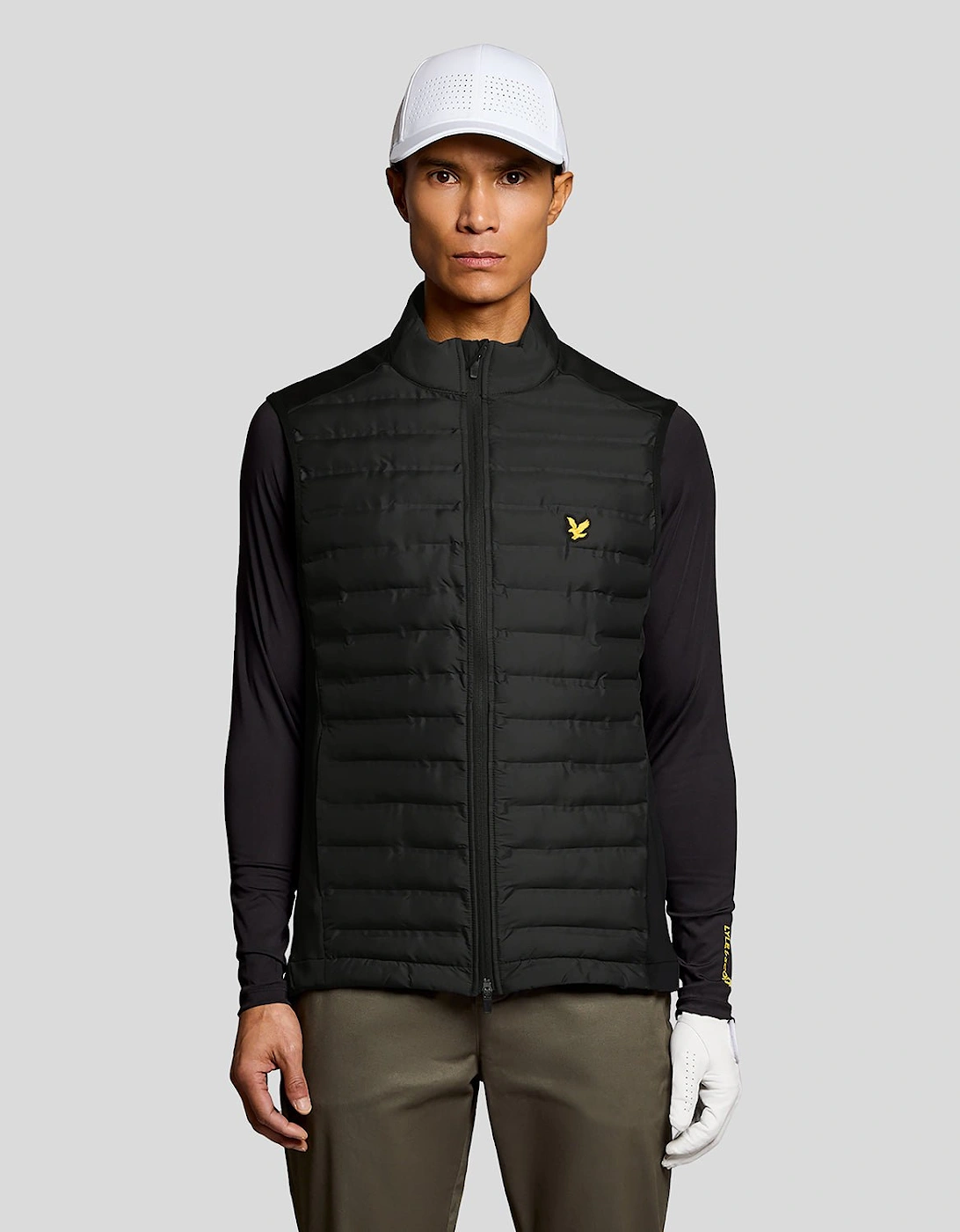 Lyle And Scott Men's Black Hybrid Quilted Gilet  44/Regular Xxl