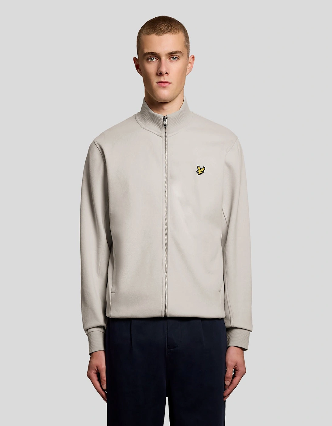 Lyle And Scott Men's White Cotton Blend Track Jacket  44/Regular Xxl