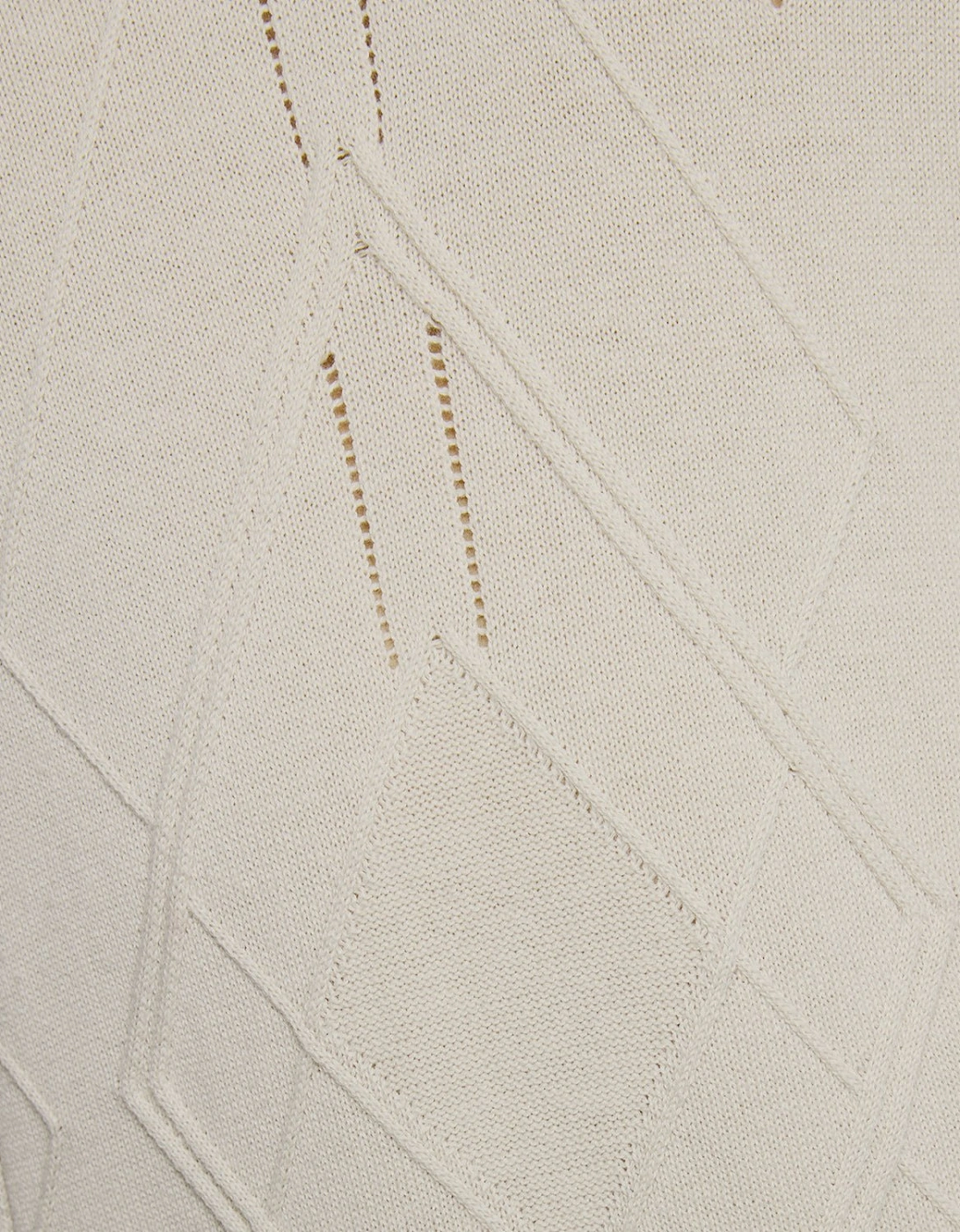 Open Collar Argyle Knitted Polo Shirt