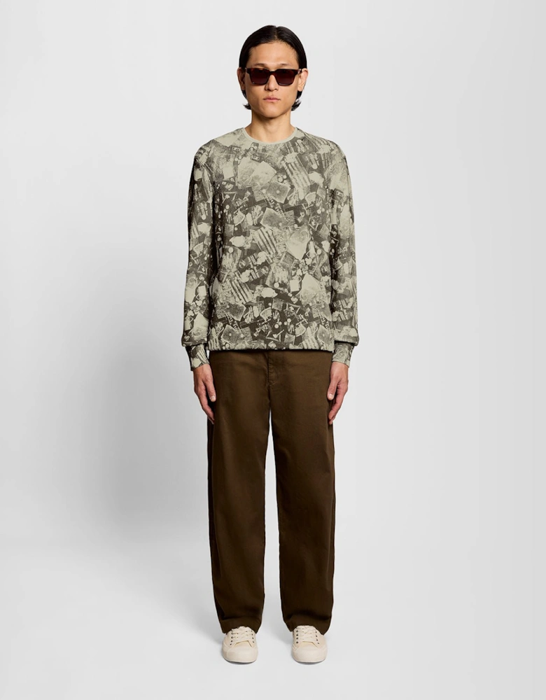 Printed Crew Neck Jumper