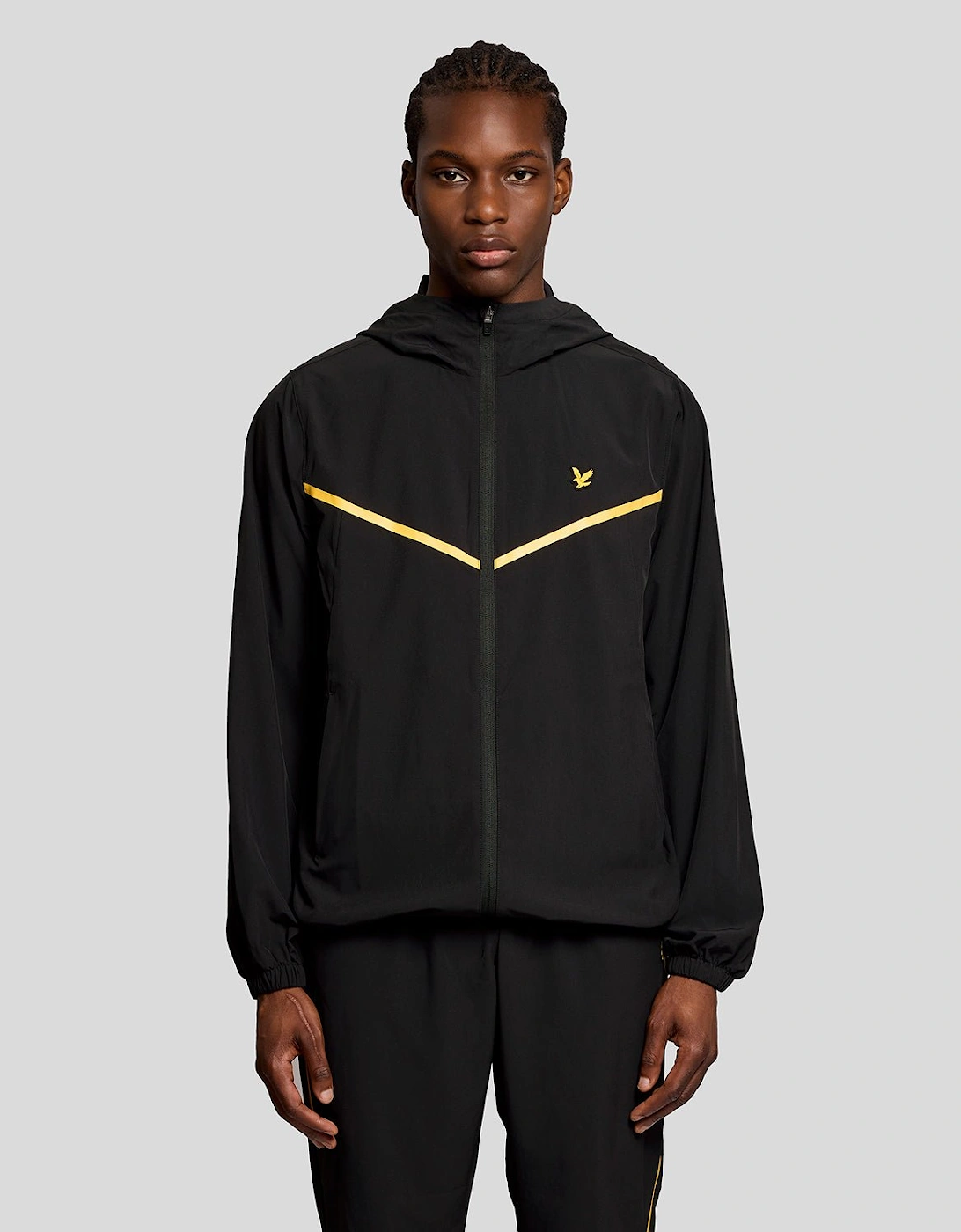 Lyle And Scott Men's Black Sports Stripe Track Jacket - Size: 44/Regular