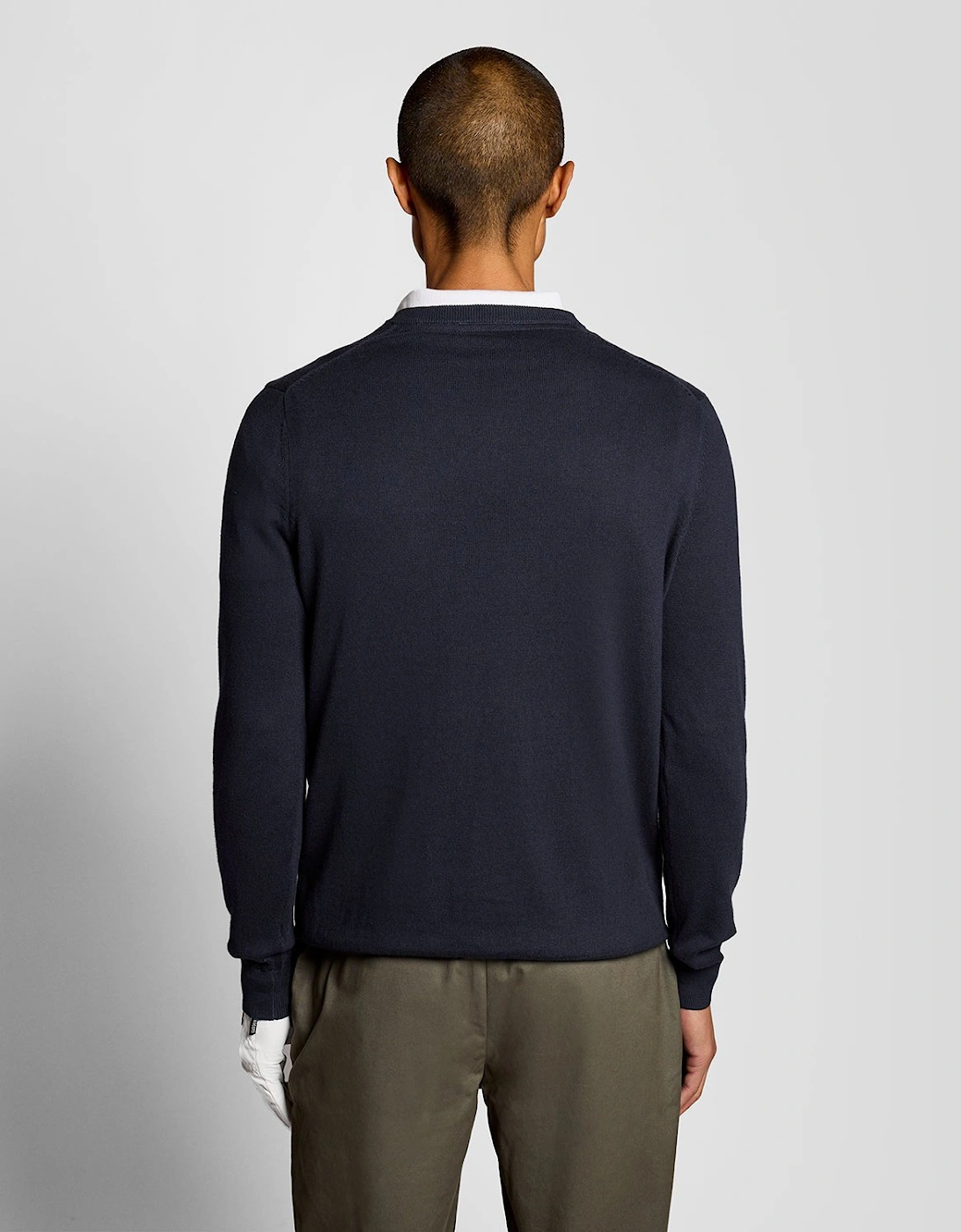 Cotton Blend V-Neck Jumper
