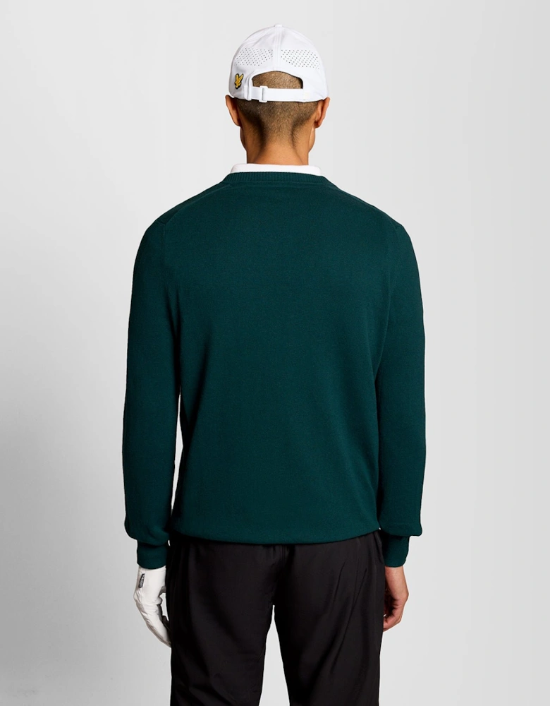 Cotton Blend V-Neck Jumper