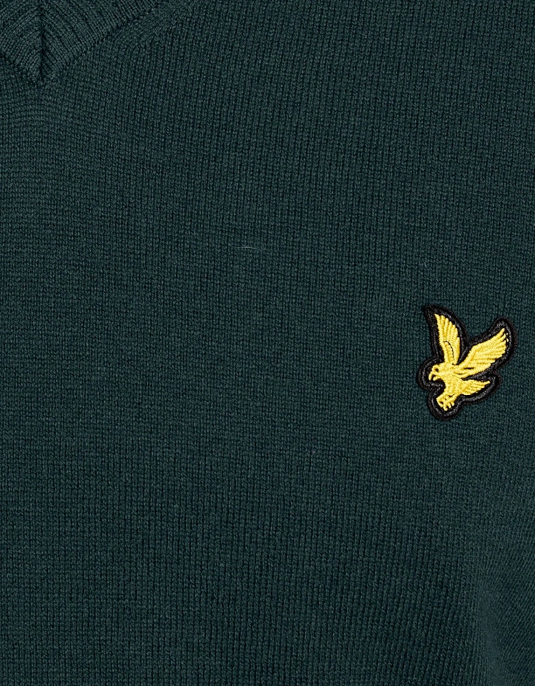 Cotton Blend V-Neck Jumper