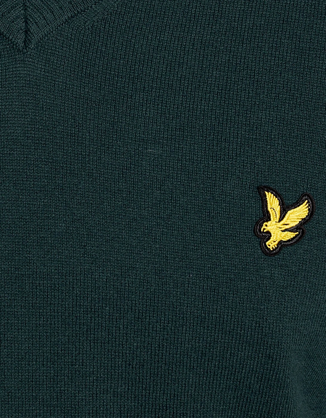 Cotton Blend V-Neck Jumper