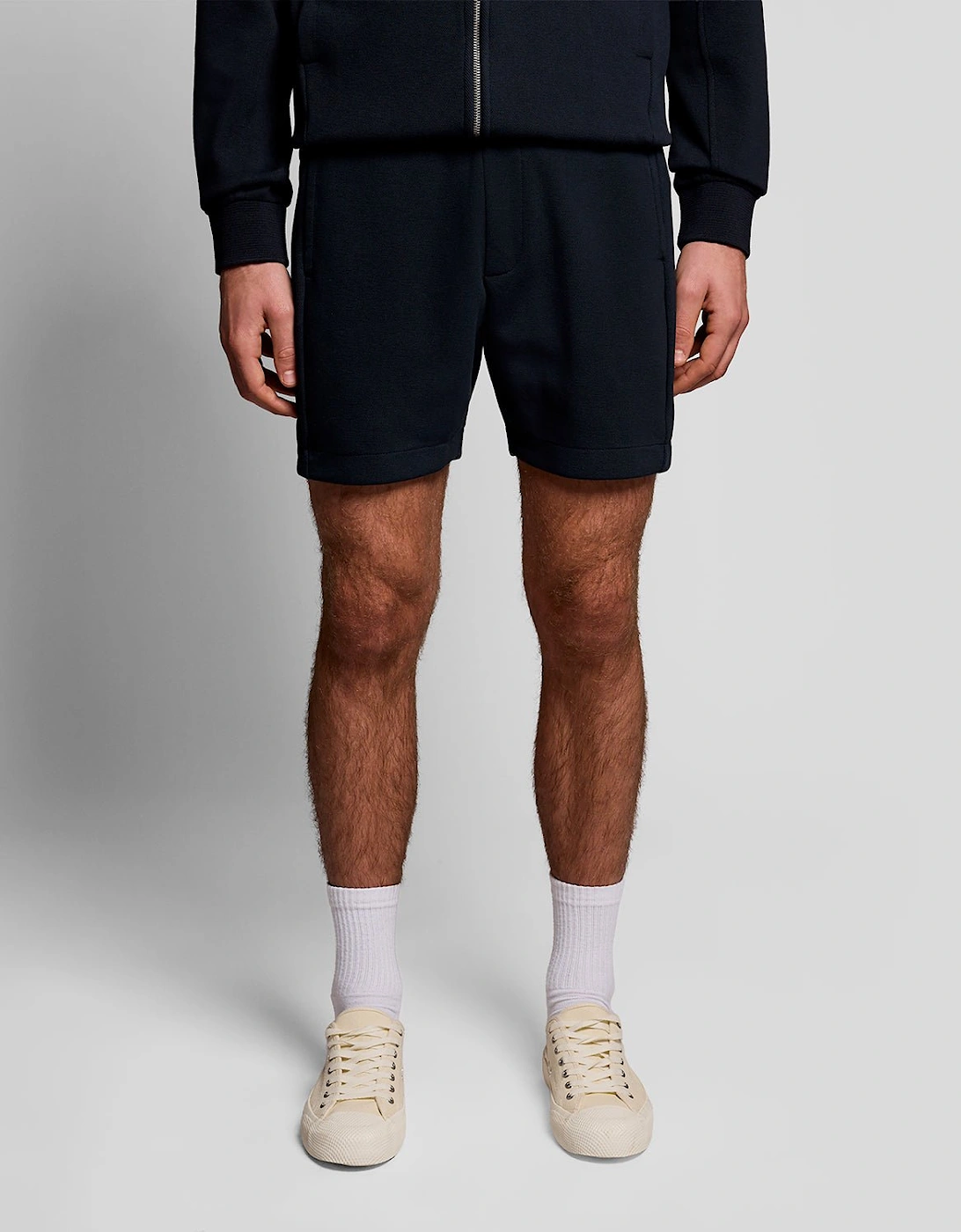 Cotton Blend Track Sweat Shorts