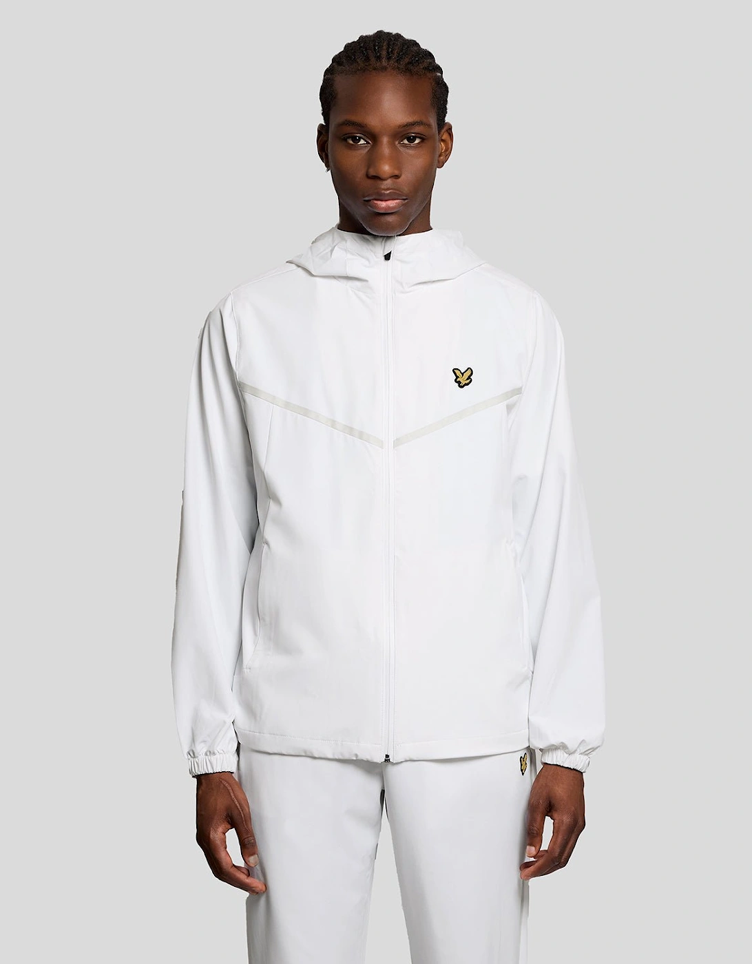 Lyle And Scott Men's White Sports Stripe Track Jacket  38/Regular M