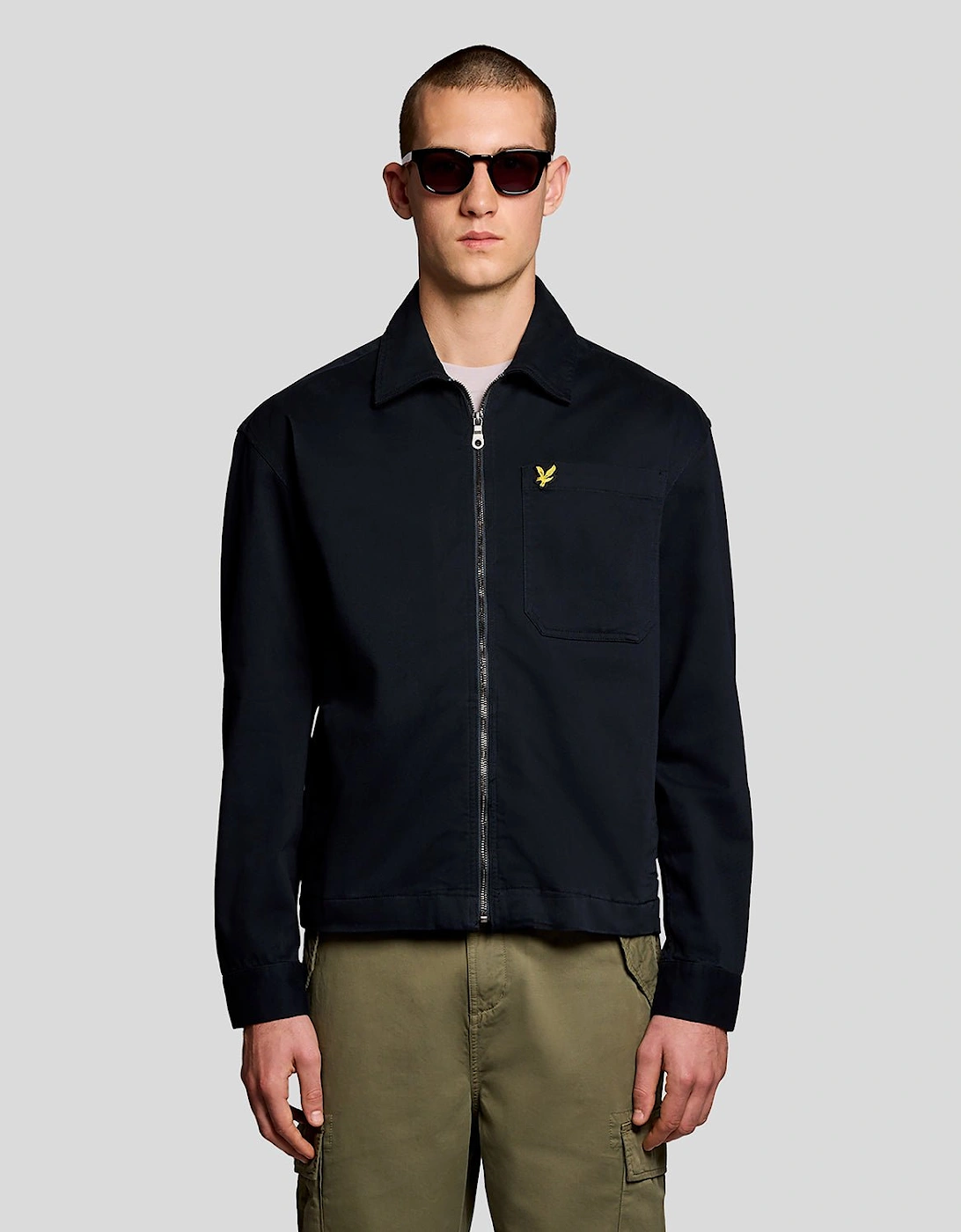 Lyle And Scott Men's Black Lightweight Enzyme Wash Overshirt  M