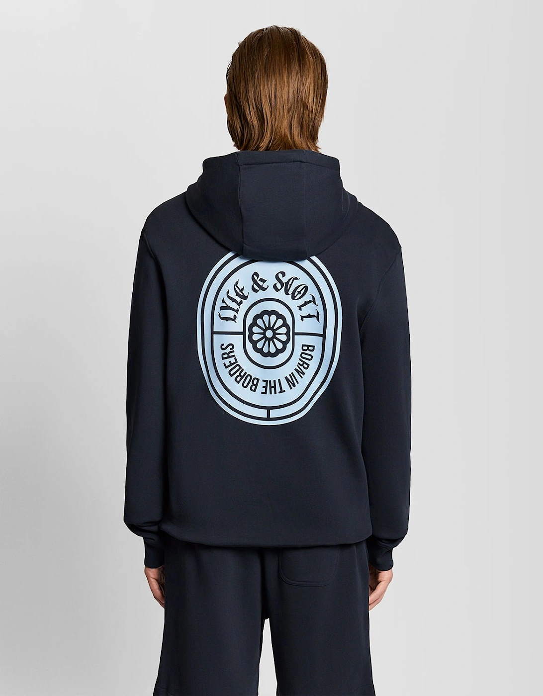 Lyle And Scott Men's Black Graphic Badge Cotton Hoodie - Size L
