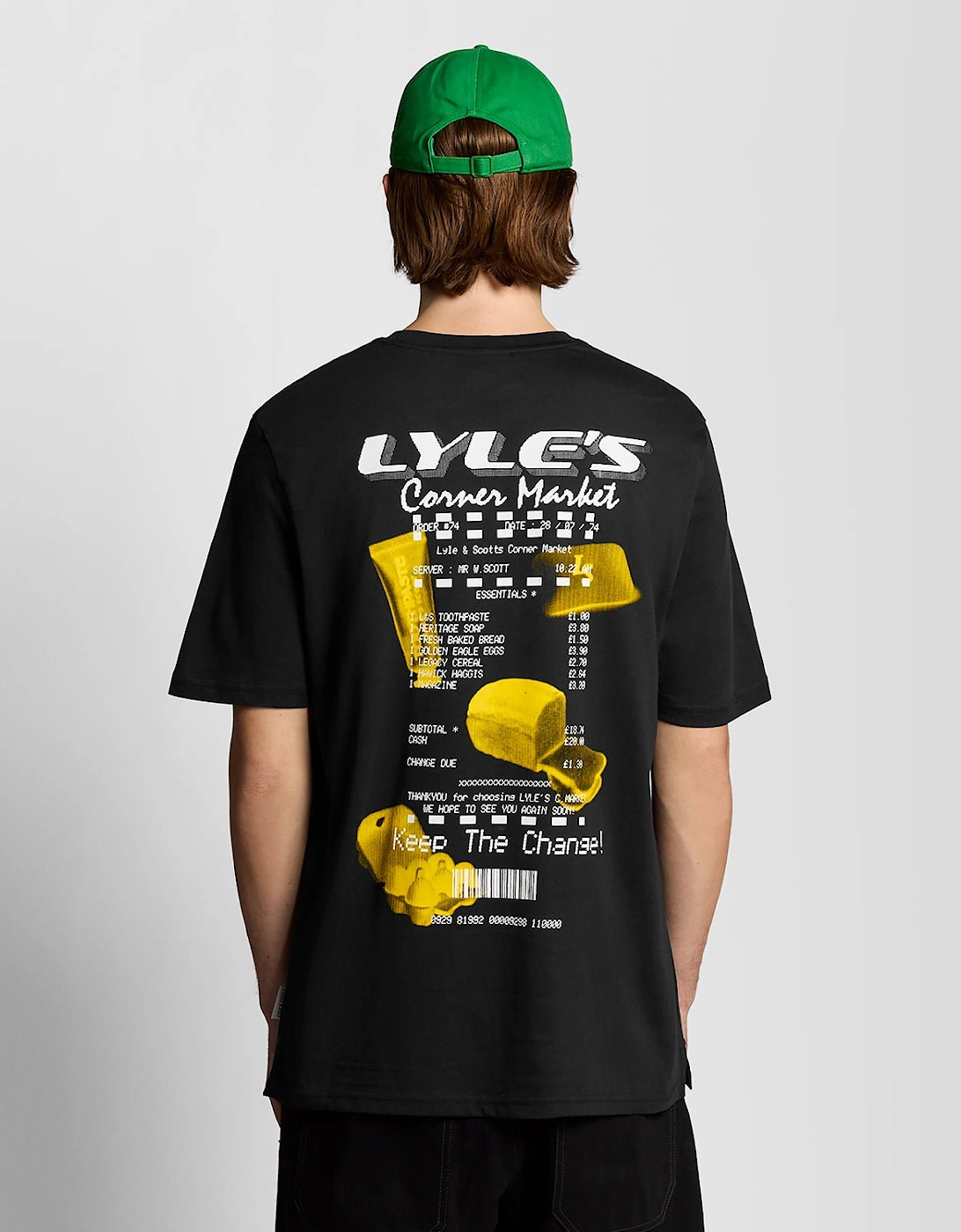 Lyle And Scott Men's Black Back Print Graphic T-Shirt  44 Xxl