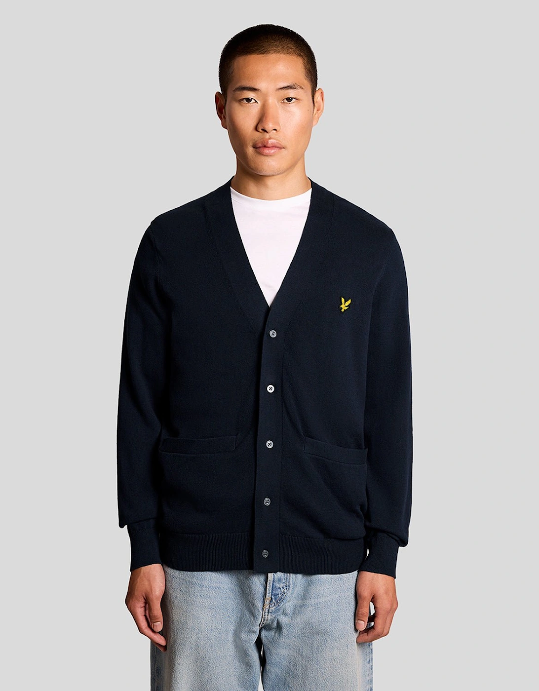 Lyle And Scott Men's Cotton V-Neck Cardigan  34 Xs