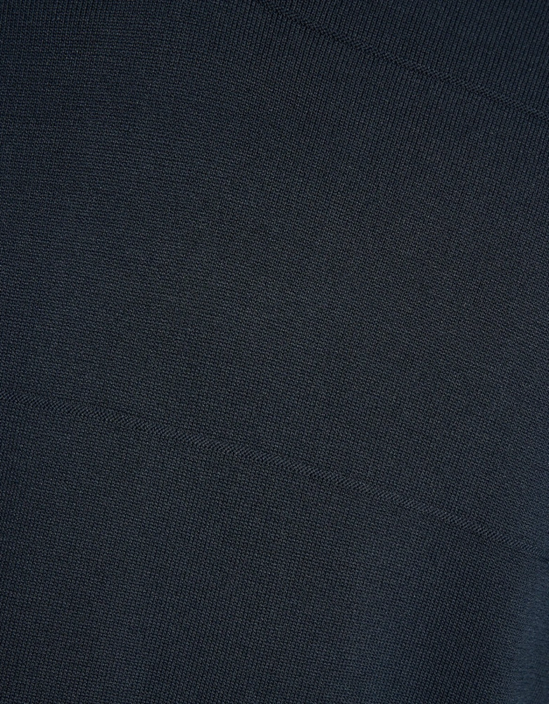 Open Collar Fine Knitted Polo Shirt