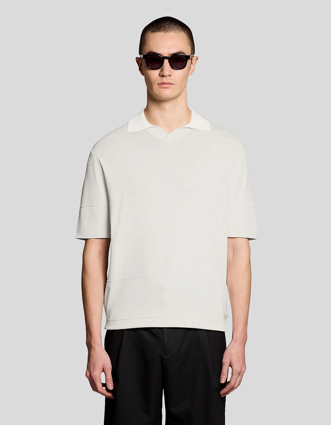 Open Collar Fine Knitted Polo Shirt, 7 of 6