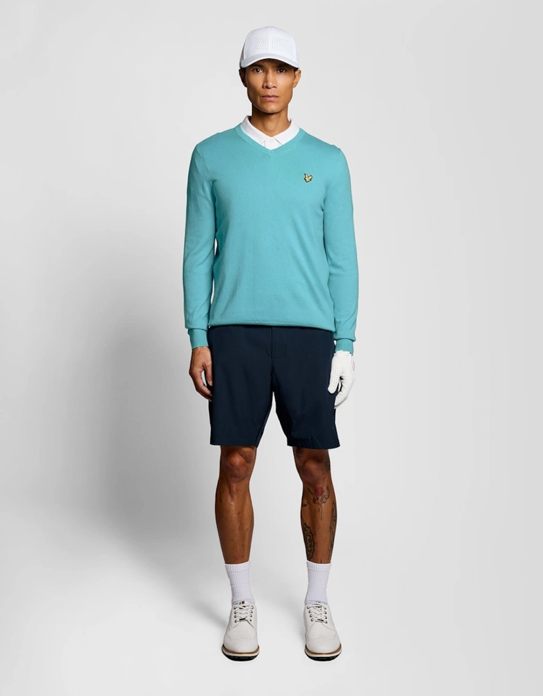 Cotton Blend V-Neck Jumper