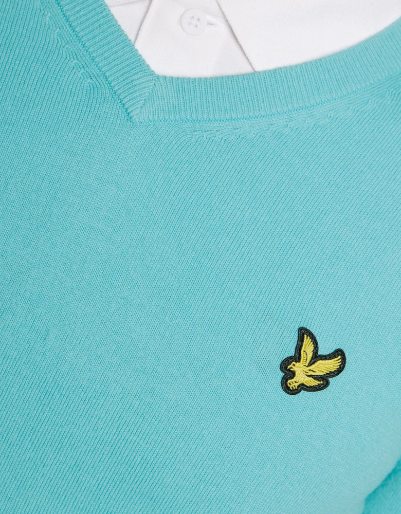 Cotton Blend V-Neck Jumper