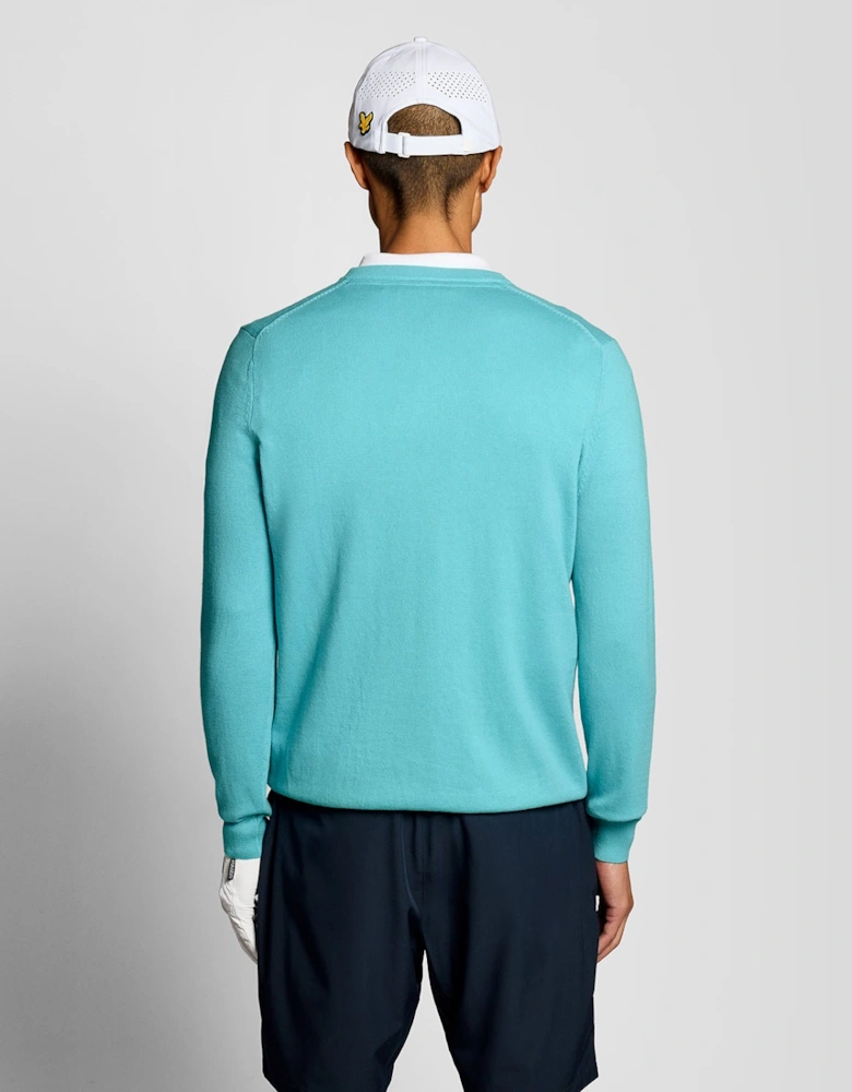 Cotton Blend V-Neck Jumper