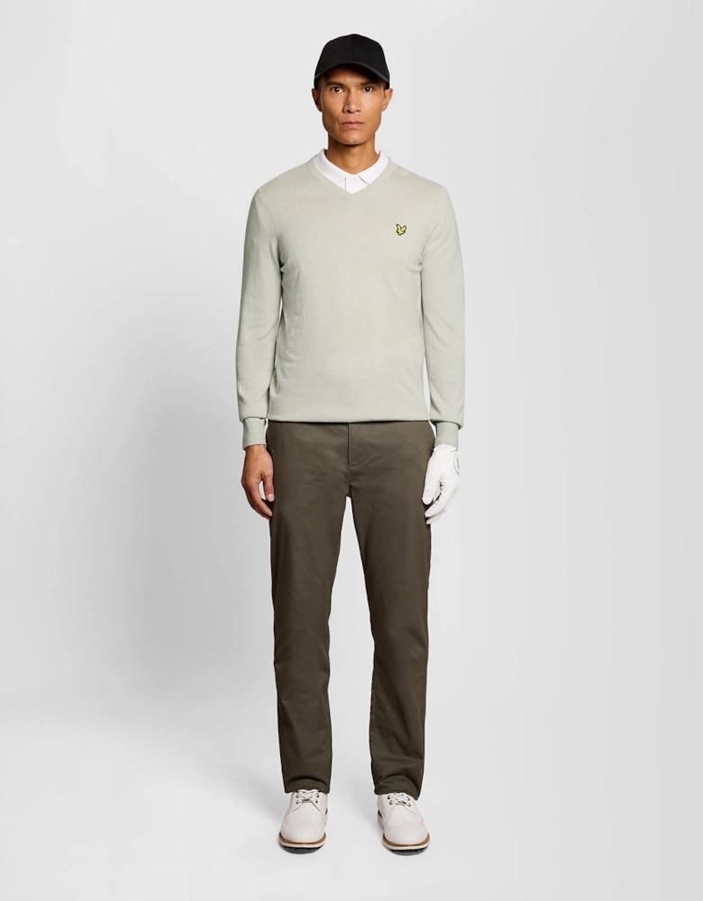 Cotton Blend V-Neck Jumper